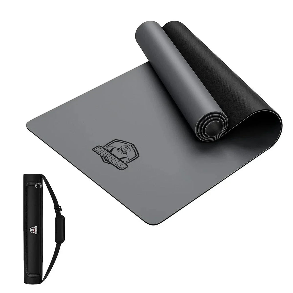 Large Yoga Mat 72"x30" - 5mm Thick PU Top & Rubber Bottom Non-Slip Wide